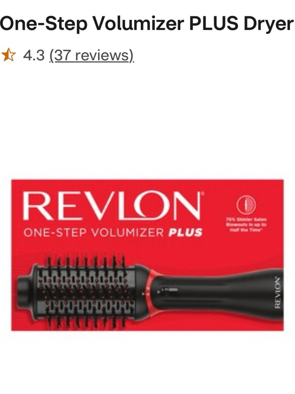 $75. Revlon One-Step Volumizer PLUS Dryer - Black volumizer plus. New open box